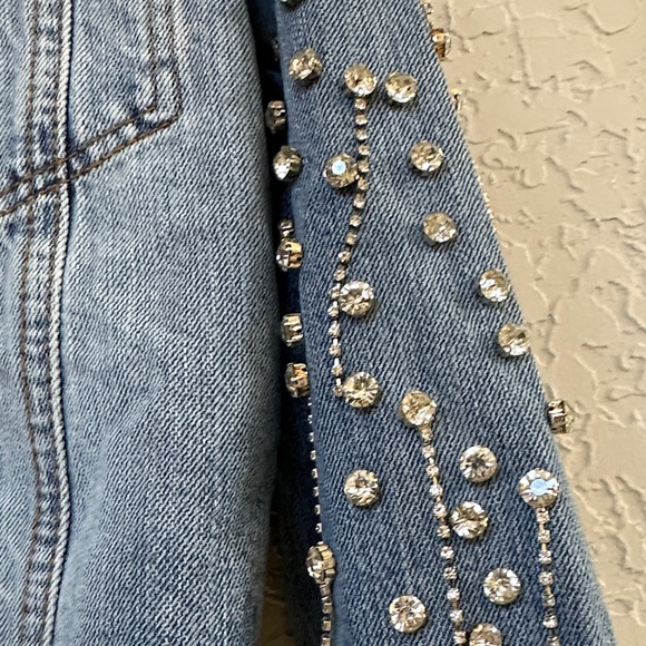 Studio F Crystals Embellished Denim Jacket - Picture 2 of 6